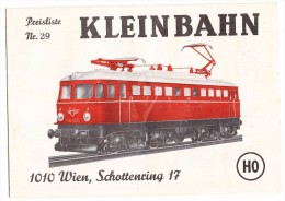 Preisliste Nr. 29 - KLEINBAHN  HO -1972 - Wien / Österreich - Erich Klein - Alemania