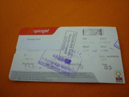 India SpiceJet Airlines Passenger Transportation Ticket (from Varanasi To Delhi) - Monde