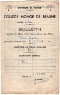 VP3388 - 3 Bulletins Scolaire  De J. TANRON - Collège Monge De BEAUNE - Diplomas Y Calificaciones Escolares