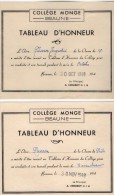 VP3392 - Collège Monge à BEAUNE - Tableau D'Honneur à  J. TANRON - Diploma & School Reports