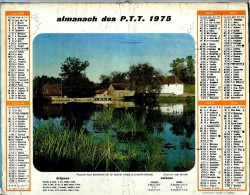 ALMANACH DES P.T.T. 1975 (88)  -  ** MOULIN LA ROCHE L' ABEILLE ( H.V.) - COL DES ARAVIS(73)**  - Calendrier OLLER - Grand Format : 1961-70