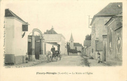 91 - Fleury Merogis - Essonne - La Mairie Et L'Eglise - Animée - Voir Scans - Fleury Merogis