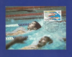 Delcampe - Berlin 1986  Mi.Nr. 751 ,  Rückenschwimmen - Hagenbach Maximum Karte - Limitierte Auflage - First Day 13.02.1986 - Natation