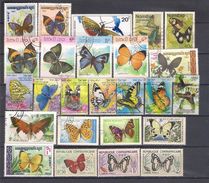 Lot 135 Butterflies 25 Different Mint,used - Schmetterlinge