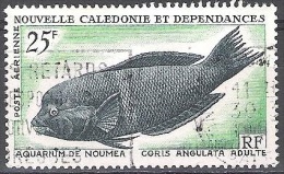 Nouvelle-Calédonie 1965 Yvert Poste Aérienne 83 O Cote (2015) 6.50 Euro Poisson Coris Angulata Adulte Cachet Rond - Oblitérés