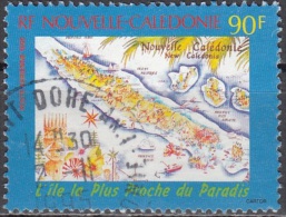 Nouvelle-Calédonie 1995 Yvert Poste Aérienne 327 O Cote (2015) 1.90 Euro Carte De L´île Cachet Rond - Oblitérés