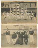 Société De Gymnastique La Jeanne D' Arc à Carentan Manche 2 Cartes Marine Marins Curé Pyramide - Gymnastique