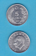 AC - TURKEY 5 LIRA 1989 ALUMINUM RARE UNCIRCULATED - Turkije