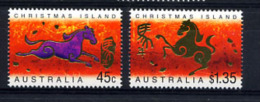 CHRISTMAS ISLAND 2002, ANNEE DU CHEVAL, 2 Valeurs, Neufs / Mint. R1518 - Astrology