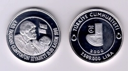 AC - CLINTON'S VISIT TO TURKEY COMMEMORATIVE SILVER COIN 2000 UNCIRCULATED - Türkei
