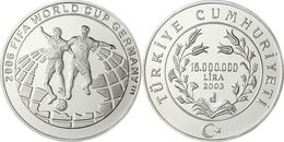 AC - FIFA 2006 WORLD CUP GERMANY COMMEMORATIVE SILVER COIN TURKEY 2003 PROOF UNCIRCULATED - Turquie