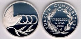 AC - MILLENIUM # 1 COMM SILVER COIN TURKEY 2000 UNC PROOF - Türkei