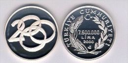 AC - MILLENIUM # 3 COMM SILVER COIN TURKEY 2000 UNC PROOF - Turquia