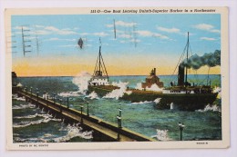 Ore Boat Leaving Duluth Harbor, Minnesota, 1948 - Duluth