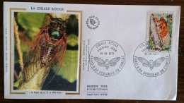 FRANCE Insectes, Insecte, Cigale Rouge Yvert N° 1946 FDC, Enveloppe 1er Jour Sur Soie - Andere & Zonder Classificatie