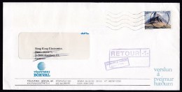 Iceland: Cover To Germany, 1992, 1 Stamp, Mountain, Returned, Retour Cancel (discolouring At Back) - Cartas & Documentos