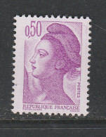 FRANCE N° 2184 0.50 VIOLET TYPE LIBERTE PAPIER COUCHE + FOND TEINTE NEUF SANS CHARNIERE - Neufs