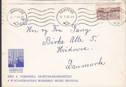 Finland 4th Scandinavian Worker's Music Festival TAMERE 1962 Cover Brief HVIDOVRE Denmark - Storia Postale