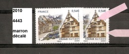 Variété De 2010 Neuf** Y&T N° 4443 Marron Décalé - Unused Stamps