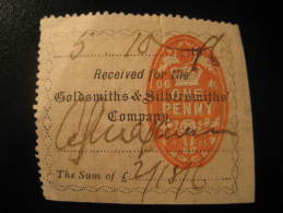 Received For The Goldsmiths & Silbersmiths Company Overprinted Revenue Fiscal Tax Postage Due Official England UK GB - Steuermarken