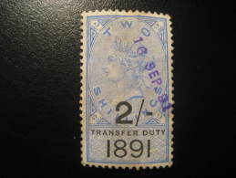 1891 Transfer Duty 2 Shillings Revenue Fiscal Tax Postage Due Official England UK GB - Fiscali