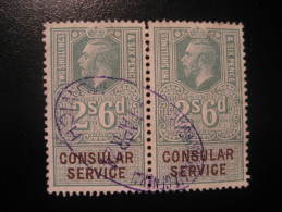 MUNICH Consular Service 2 Shillings 6d X2 Pair Germany ? Revenue Fiscal Tax Postage Due Official England UK GB - Fiscaux