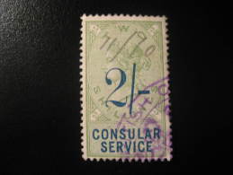 Consular Service 2 Shillings Revenue Fiscal Tax Postage Due Official England UK GB - Fiscali