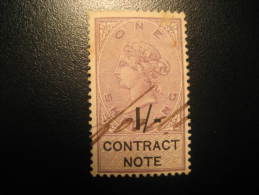 Contract Note 1 Shilling Revenue Fiscal Tax Postage Due Official England UK GB - Fiscali