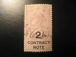 Contract Note 2 Shillings Revenue Fiscal Tax Postage Due Official England UK GB - Fiscale Zegels