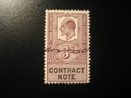 Contract Note 3 Shillings On Piece Revenue Fiscal Tax Postage Due Official England UK GB - Revenue Stamps