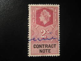 Contract Note 2 Shillings Revenue Fiscal Tax Postage Due Official England UK GB - Revenue Stamps