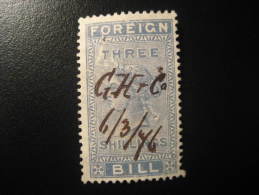 Foreign Bill 3 Shillings Revenue Fiscal Tax Postage Due Official England UK GB - Steuermarken