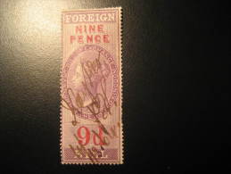 Foreign Bill 9 Pence Revenue Fiscal Tax Postage Due Official England UK GB - Fiscali