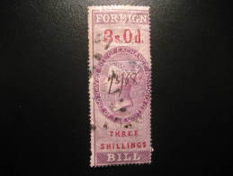 Foreign Bill 3 Shillings Revenue Fiscal Tax Postage Due Official England UK GB - Revenue Stamps