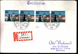 Germany 1964 R Labels Registered Letter Einschreibebrief Recommande 62 Wiesbaden 1 - R- Und V-Zettel