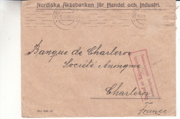 Finlande - Lettre De 1919  - Oblitération Wiborg - Cachet Belgique België - Cachet Rectangulaire Violet - Briefe U. Dokumente