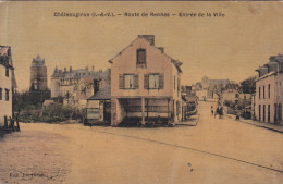 CHÂTEAUGIRON :Entrée De La Ville - Route De Rennes - Rare Carte Toilée Couleur - Châteaugiron