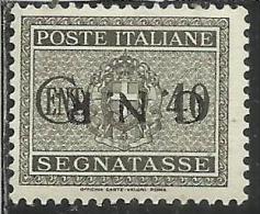 ITALIA REGNO ITALY KINGDOM 1944 REPUBBLICA SOCIALE ITALIANA RSI SEGNATASSE GNR CENT. 40 MNH VARIETA' VARIETY - Segnatasse