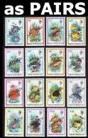 CV:€48.00 MONTSERRAT 1981 Local Fishes SPECIMEN PAIRS:16 Stamps     [spécimen,Muster,muestra,saggio] - Montserrat