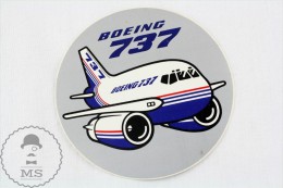 Collectible Round Sticker - Boeing 737 Airplane/ Airship - Pegatinas