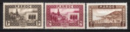 MAROC - 1933/34 Scott# 124+125+126 * - Unused Stamps