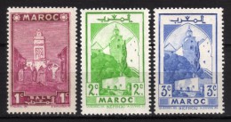 MAROC - 1939/42 Scott# 149+150+151 * - Neufs