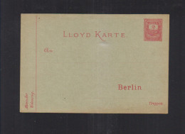 Dt. Reich Lloyd Karte Ungebraucht - Correos Privados & Locales