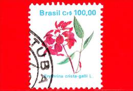 BRASILE - Usato - 1990 - Flora - Piante - Erythrina Crista-galli L. - 100.00 - Used Stamps