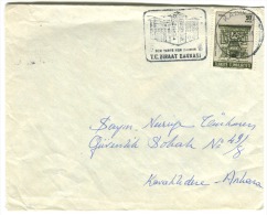 KADIKOY T.C. ZIRAAT BANKASI Cancel On 50 Kurus Stamp On Cover - Lettres & Documents