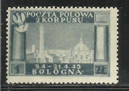 CORPO POLACCO POLISH BODY 1946 VITTORIE POLACCHE IN ITALIA COLORE DIVERSO 1 Z ARDESIA NG SG - 1946-47 Corpo Polacco Periode