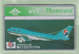 UK - BT General - 1994 Korean Air - 5u Boeing 747 - BTG349 - Mint - Bt Thematische Uitgaven Van Burgerlijke Vliegtuigen