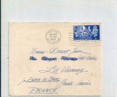Enveloppe   Cachet  Au  Depart   De  FALKIRK   (  Angleterre  ) à  Destination  D' Evian Les Bains ( 74 ) - Marcophilie