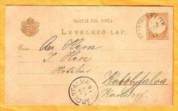 Hungary Travelled Postcard 1892 Y - Covers & Documents