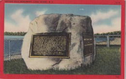 NATHAN HALE MONUMENT, LONG ISLAND, NY, Unused Linen Postcard [16820] - Long Island